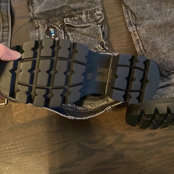 Brand new never worn Azalea Wang Fausta Denim Chap Boots - Picture 2 of 5